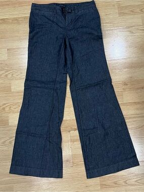 Banana Republic Women’s Stretch Wide Leg Trousers Size 4 Dark Charcoal